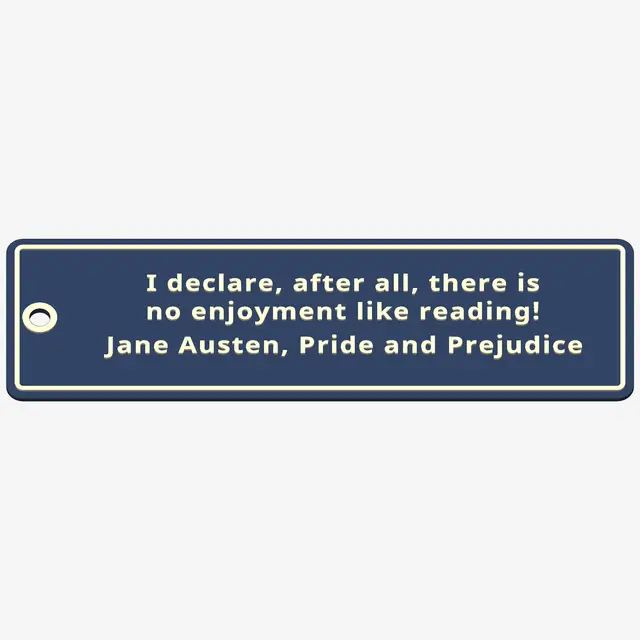 Jane Austen Reading Quote Bookmark - Two-Color, Free — modelo 3D