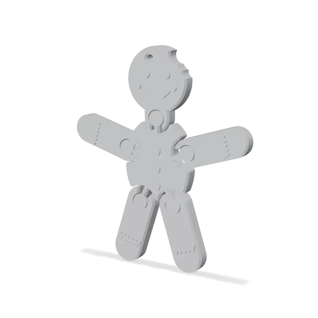 Gingerbread Man Flexi – Print-in-Place Articulated — modelo 3D