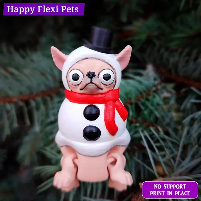 #28-3 Chihuahua the Snowman - Christmas Collection - FREE MODEL — modelo 3D