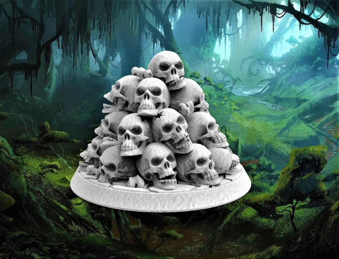 Pile of Skulls - 28mm Skeleton Undead Scenery Game Marker — modelo 3D