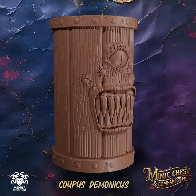 Coupus Demonicus - Mimic Chest & Companions (Can Holder & Dice Mixer and Storage) — modelo 3D