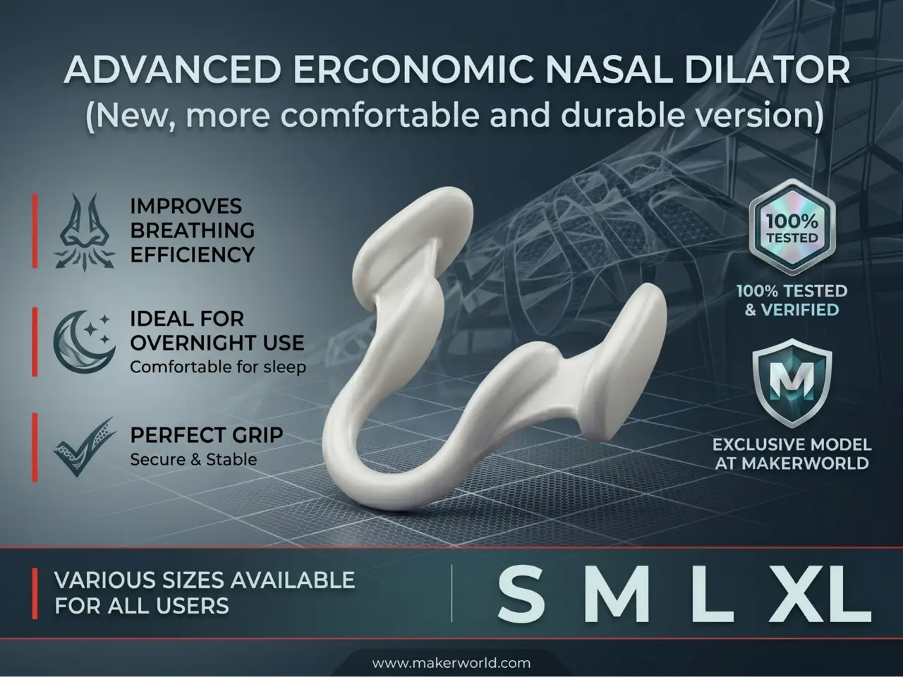 Advanced Ergonomic Nasal Dilator NEW v2 — modelo 3D