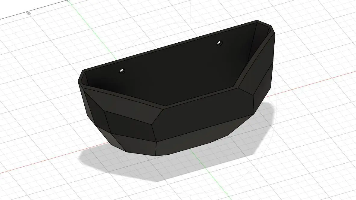 Maceta de pared facetada. — modelo 3D