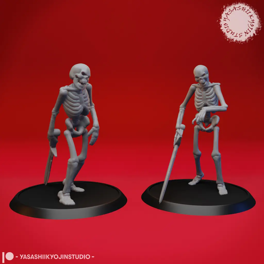 Undead Skeleton Swordsmen - Tabletop Miniature — modelo 3D
