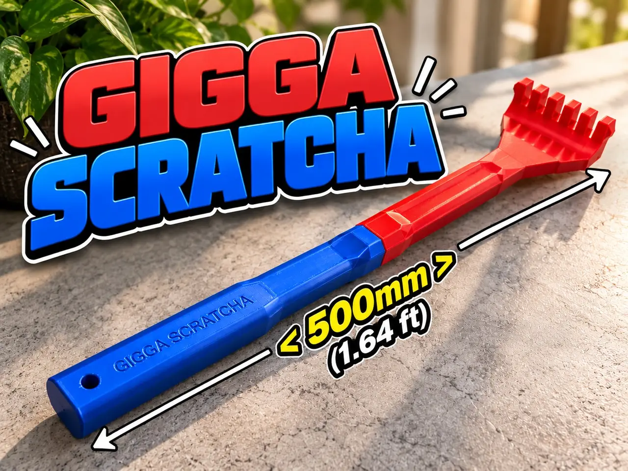 GIGGA SCRATCHA - Extra-Long 500mm Back Scratcher — modelo 3D