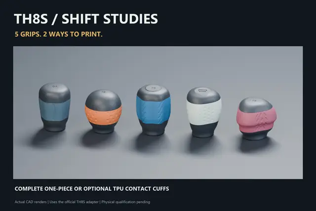 TH8S Shifter Knobs | 5 Styles + Optional TPU Grips — modelo 3D