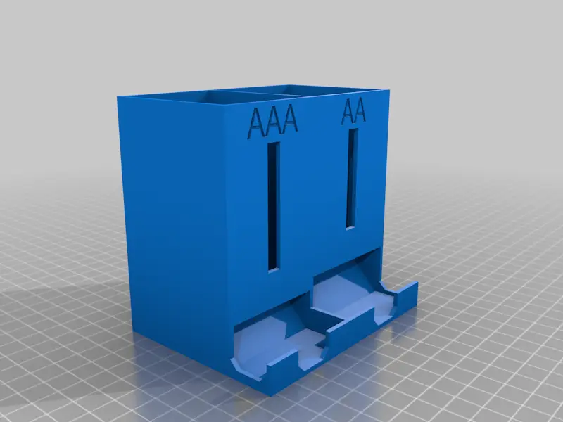 Battery dispenser dual : AAA & AA - Slightly higher AAA shelf — modelo 3D
