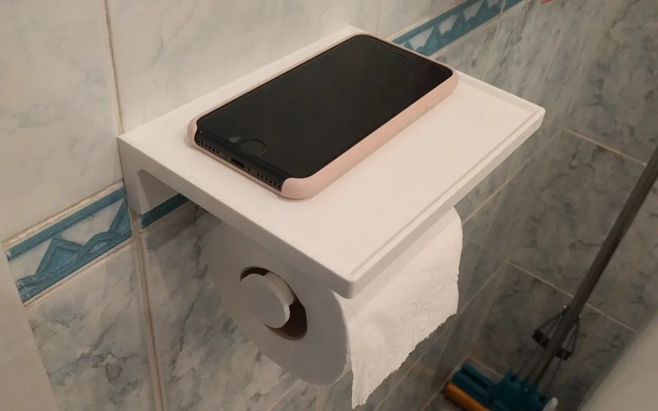 Toilet Paper Holder With Shelf — modelo 3D
