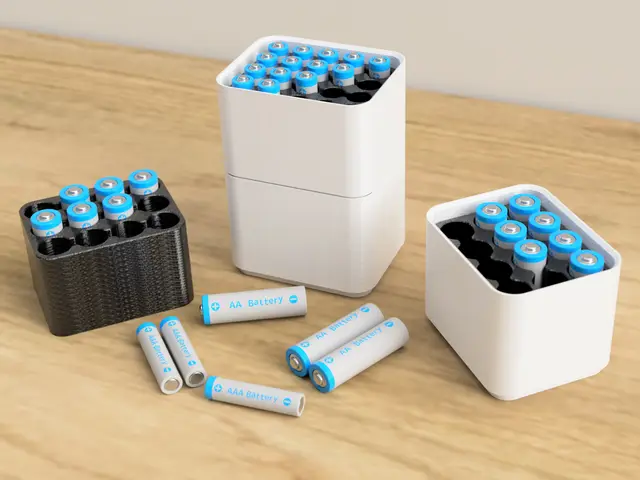 Minimal Stackable Battery Organizer for AA & AAA | Storage Container Holder — modelo 3D