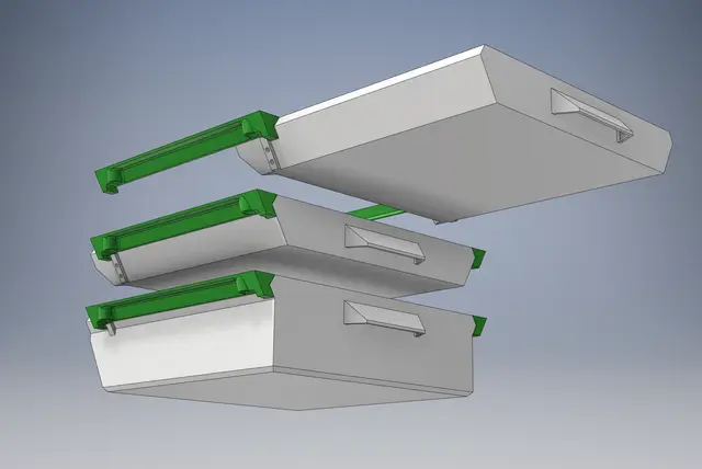 Under Desk Drawer with Double Travel Stops — modelo 3D