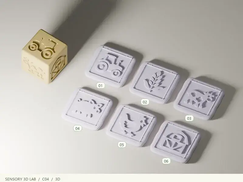 Farm Six-Sided Stamp Cube | Play Dough & Sensory Play — modelo 3D