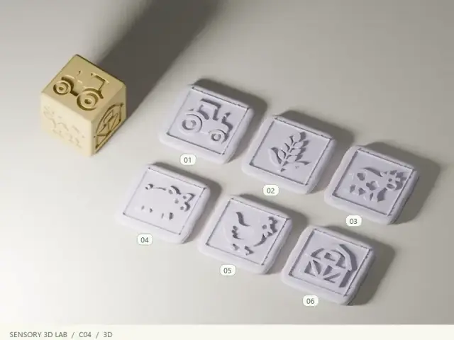 Farm Six-Sided Stamp Cube | Play Dough & Sensory Play — modelo 3D