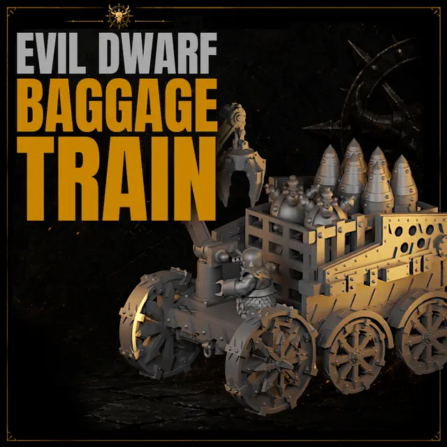 Evil Dwarf FREE Baggage Train 28mm — modelo 3D