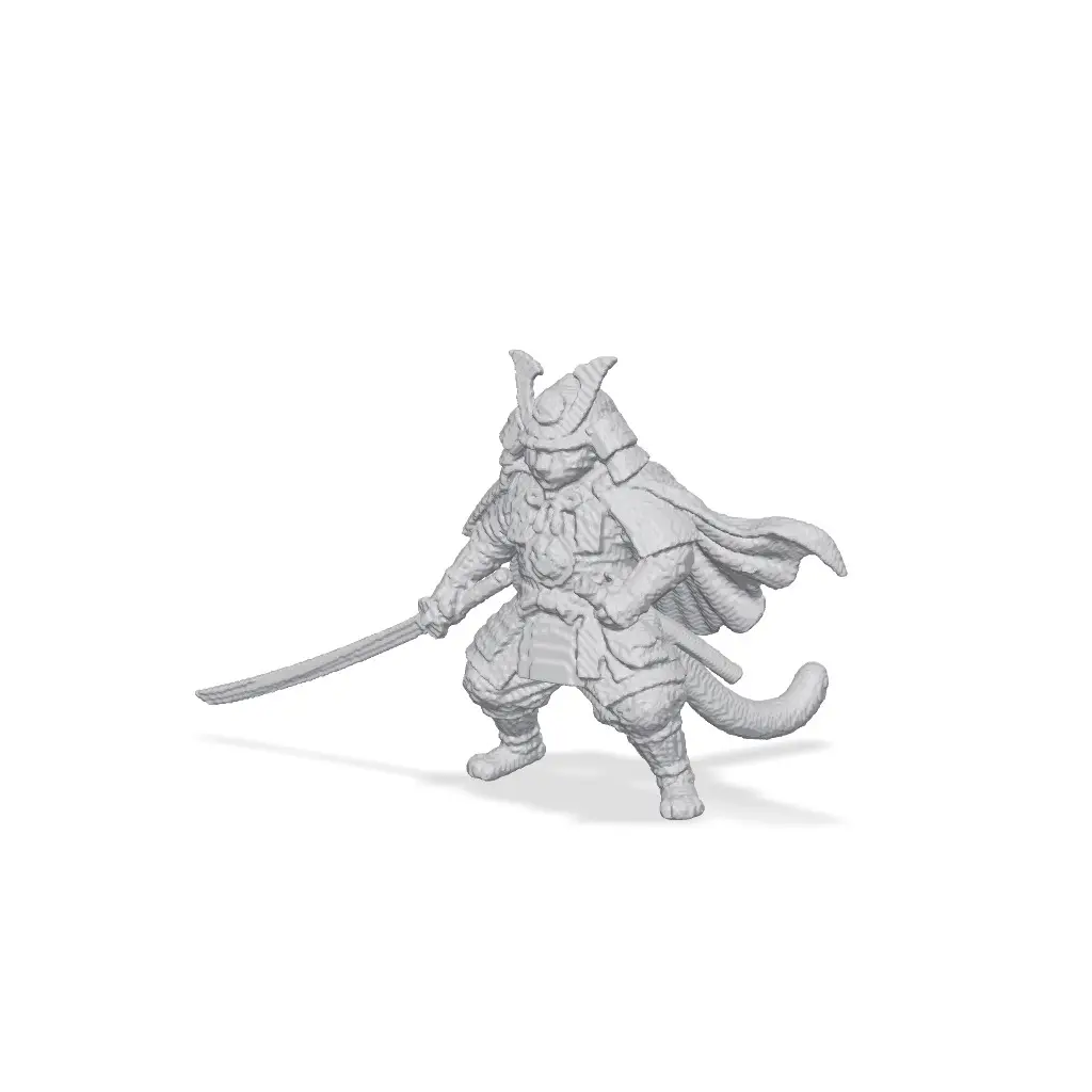 Samurai Cat Warrior - SupaVoxel AI — modelo 3D