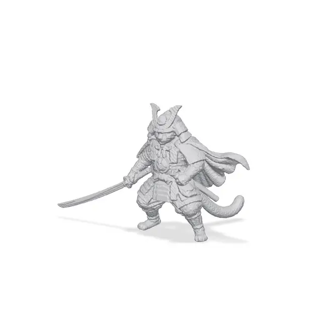 Samurai Cat Warrior - SupaVoxel AI — modelo 3D