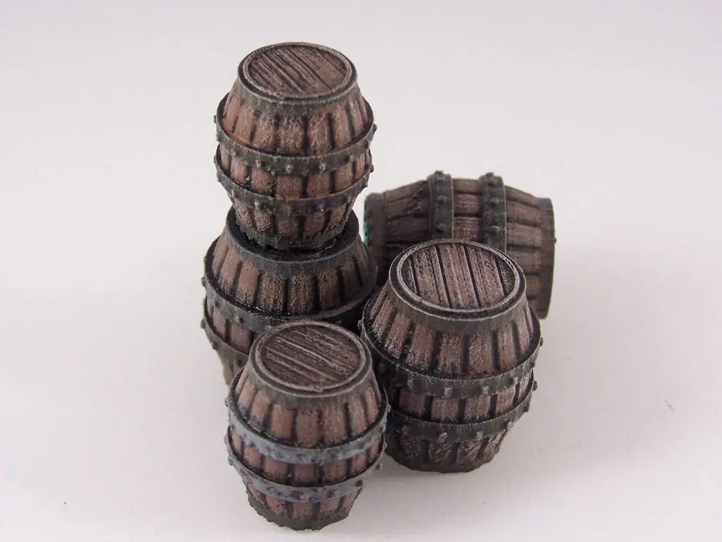 Delving Decor: Medieval Barrels (28mm/Heroic scale) — modelo 3D