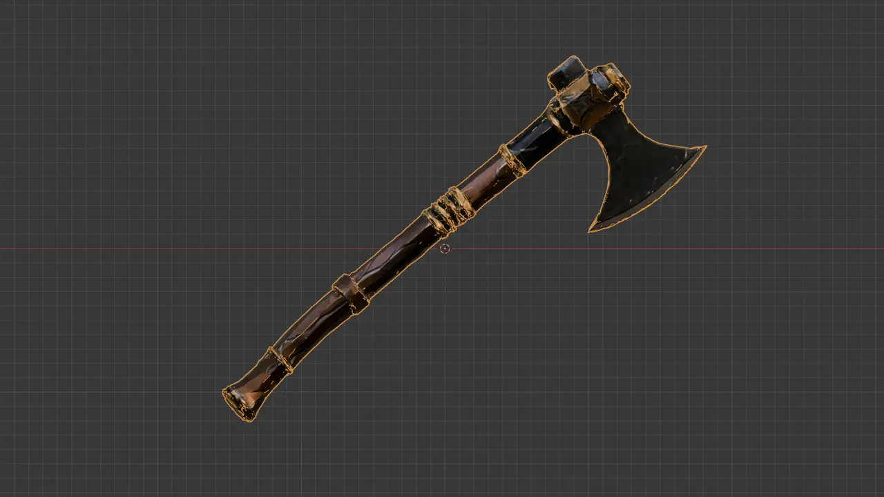 Medieval Battle Axe — modelo 3D
