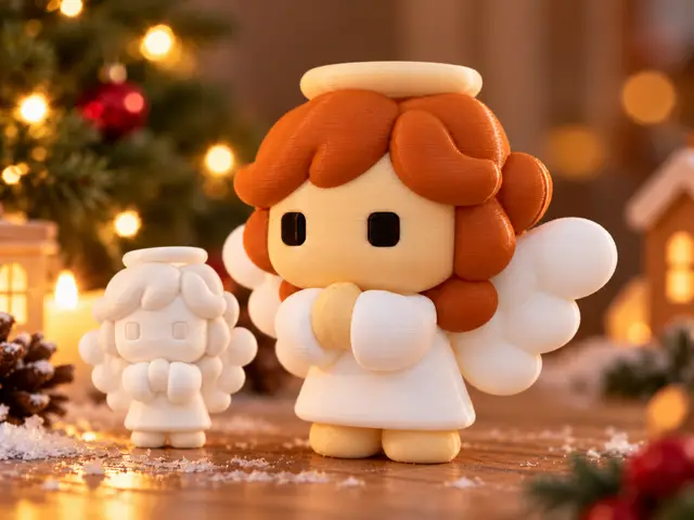 Cute Christmas Angel – 3D Printable Figurine — modelo 3D