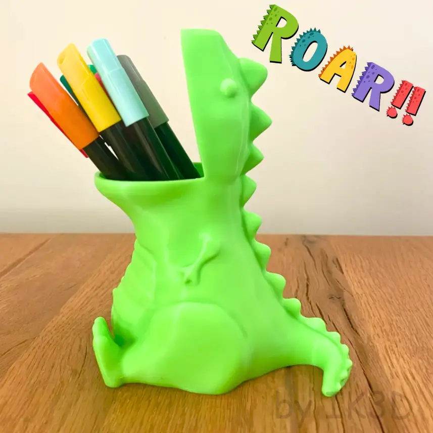 Chubby T-Rex Dino Pencil Holder / Pot No Supports — modelo 3D