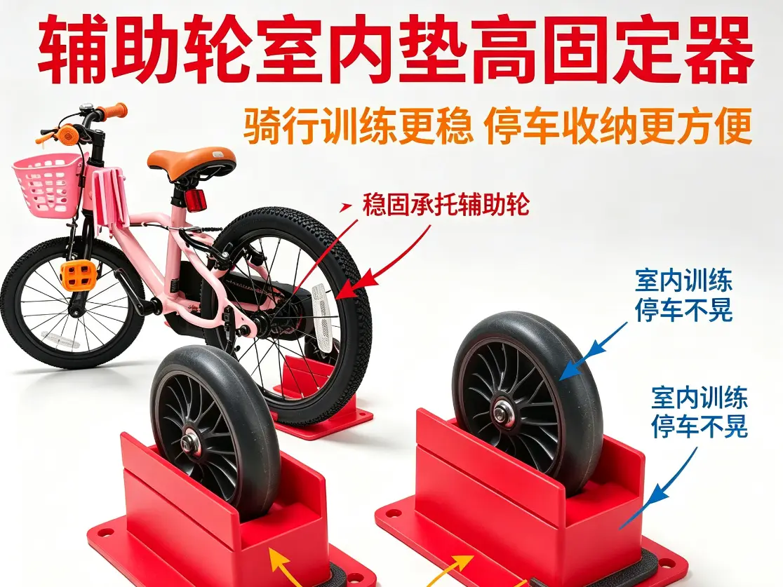 免支撑一体打印16寸儿童自行车辅助轮室内固定支架 — modelo 3D