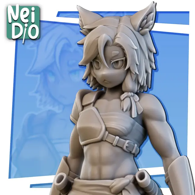 Kiana - Seaborne Catgirl Warrior - PRESUPPORTED — modelo 3D