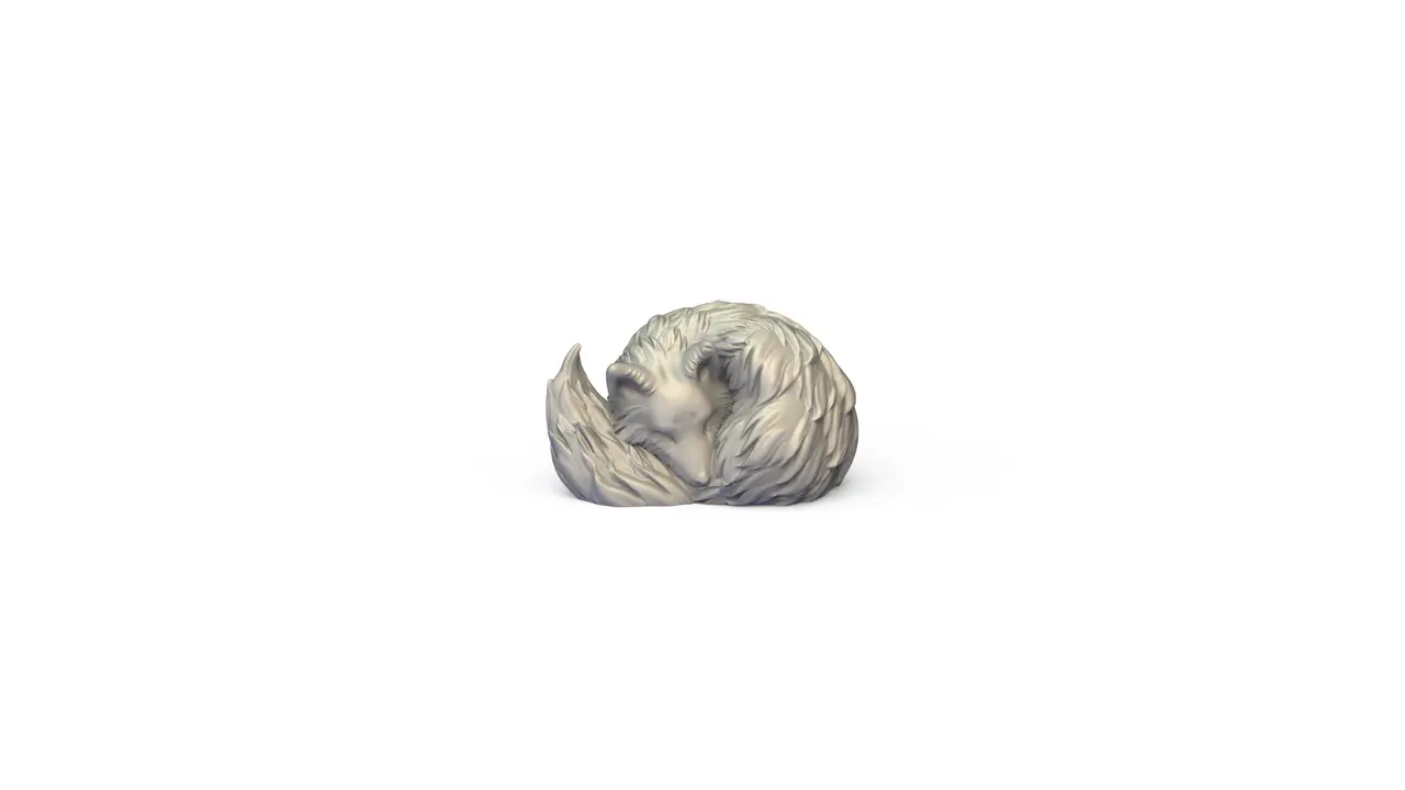 Sleeping Winter Fox — modelo 3D