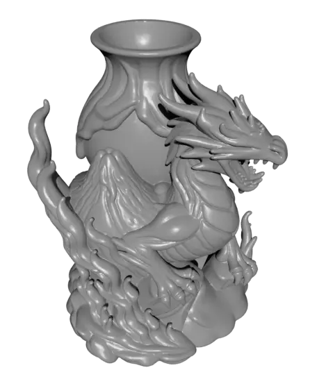 Vase Art – dragon organizer pot with fierce soul — modelo 3D