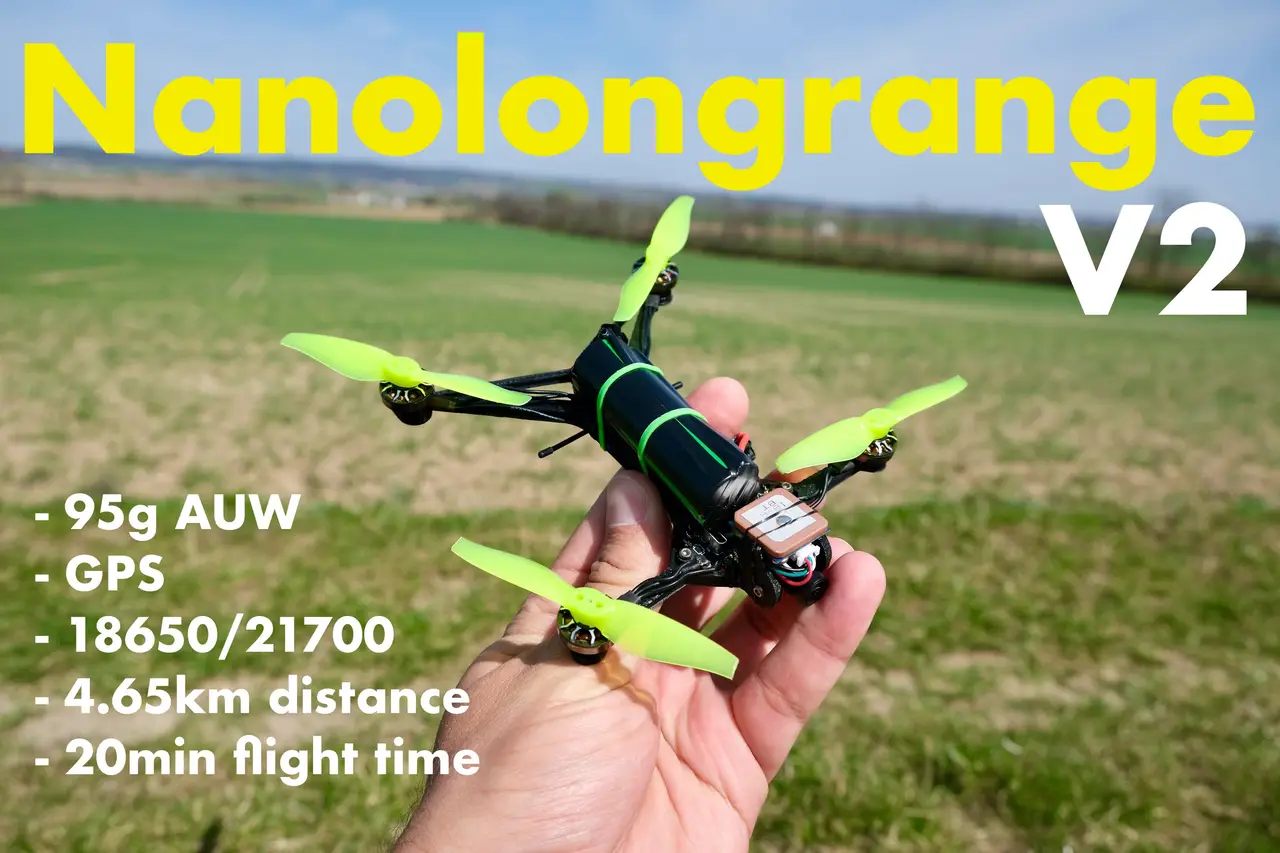 Nanolongrange V2 GPS FPV drone with single 18650 — modelo 3D
