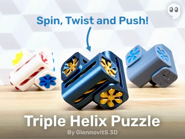 Triple Helix Puzzle (6 piece brainteaser + fidget) — modelo 3D