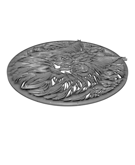 Maine Coon Mandala Art – 2D wallart (Stained Glass Style) — modelo 3D