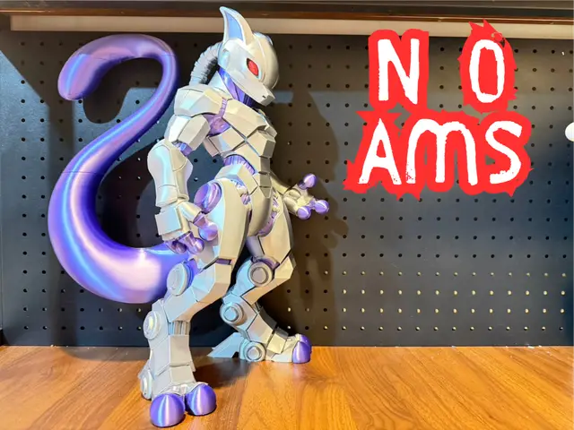 Mecha Mewtwo NO AMS Multi-Color Parted Statue — modelo 3D