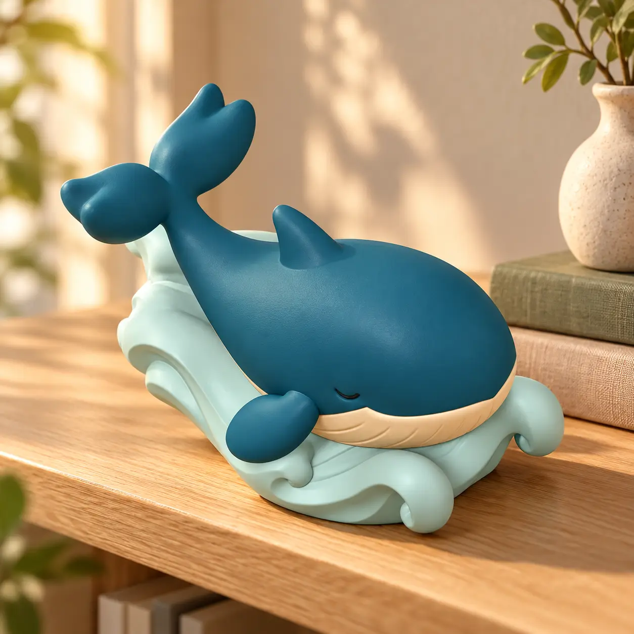 Baleia Maré Mansa - Whale on Wave - STL + 4 Color 3MF — modelo 3D