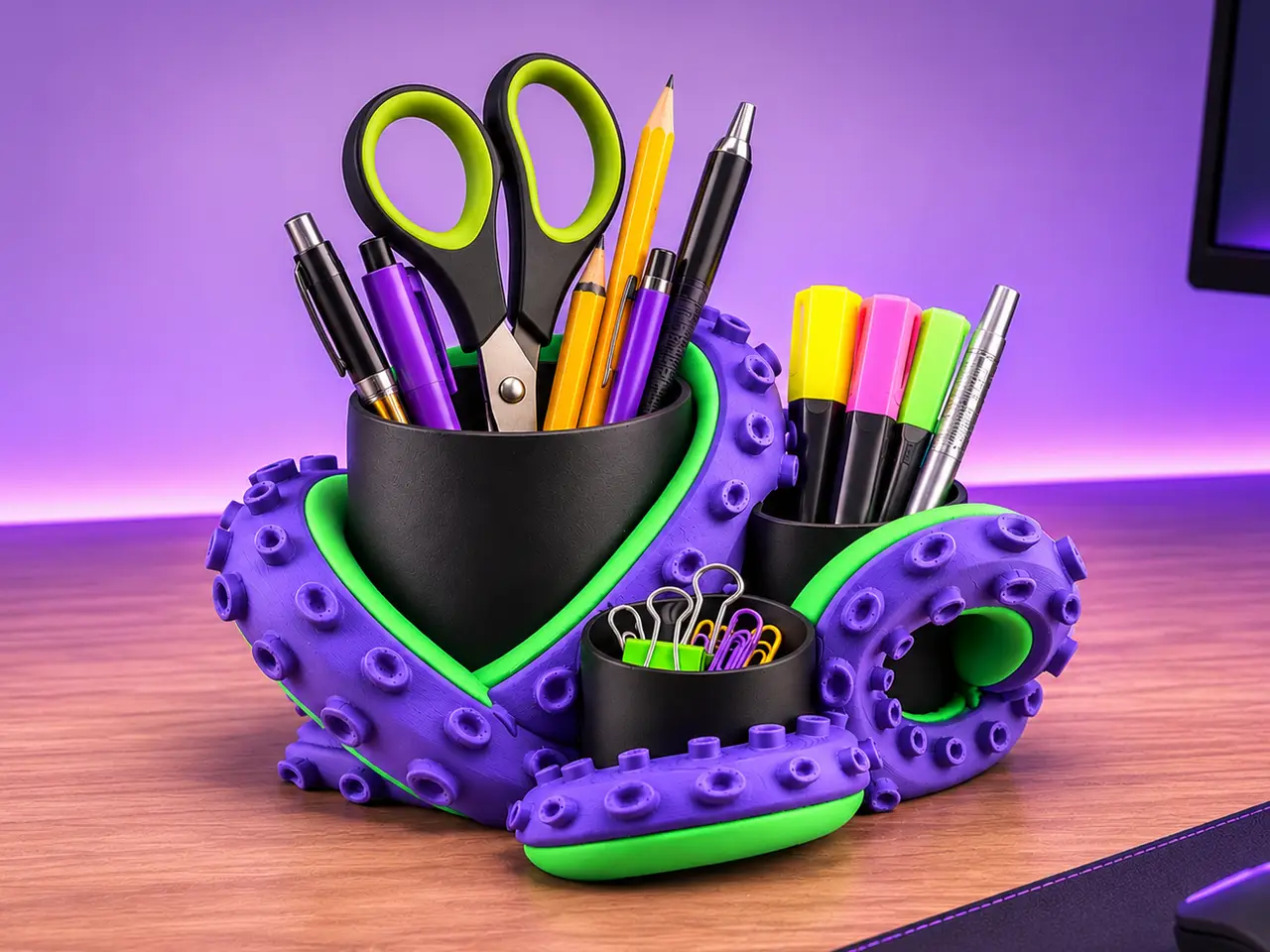 Octopus Desk Organizer | Pen & Tool Holder — modelo 3D