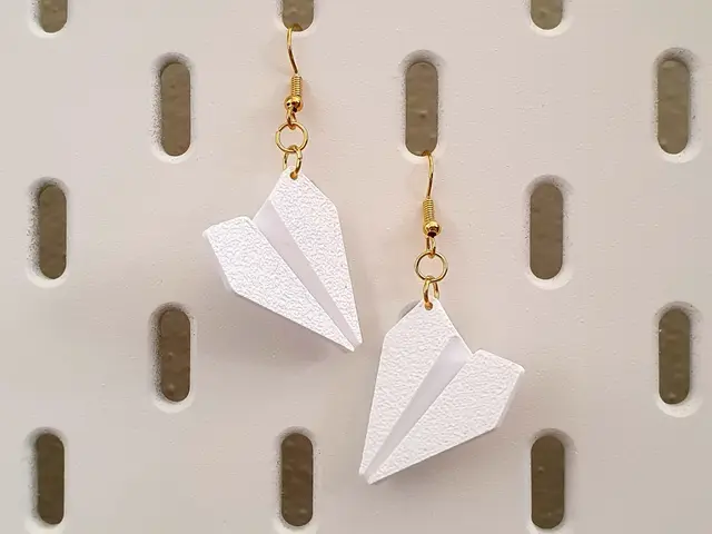 Paper plane - Origami Earrings — modelo 3D