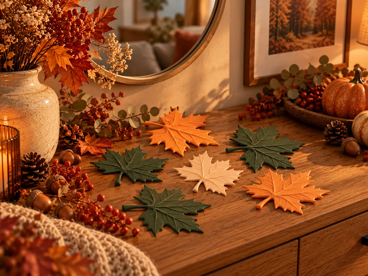 Herbstliche Ahornblätter | 3D-Druck Herbstdeko — modelo 3D