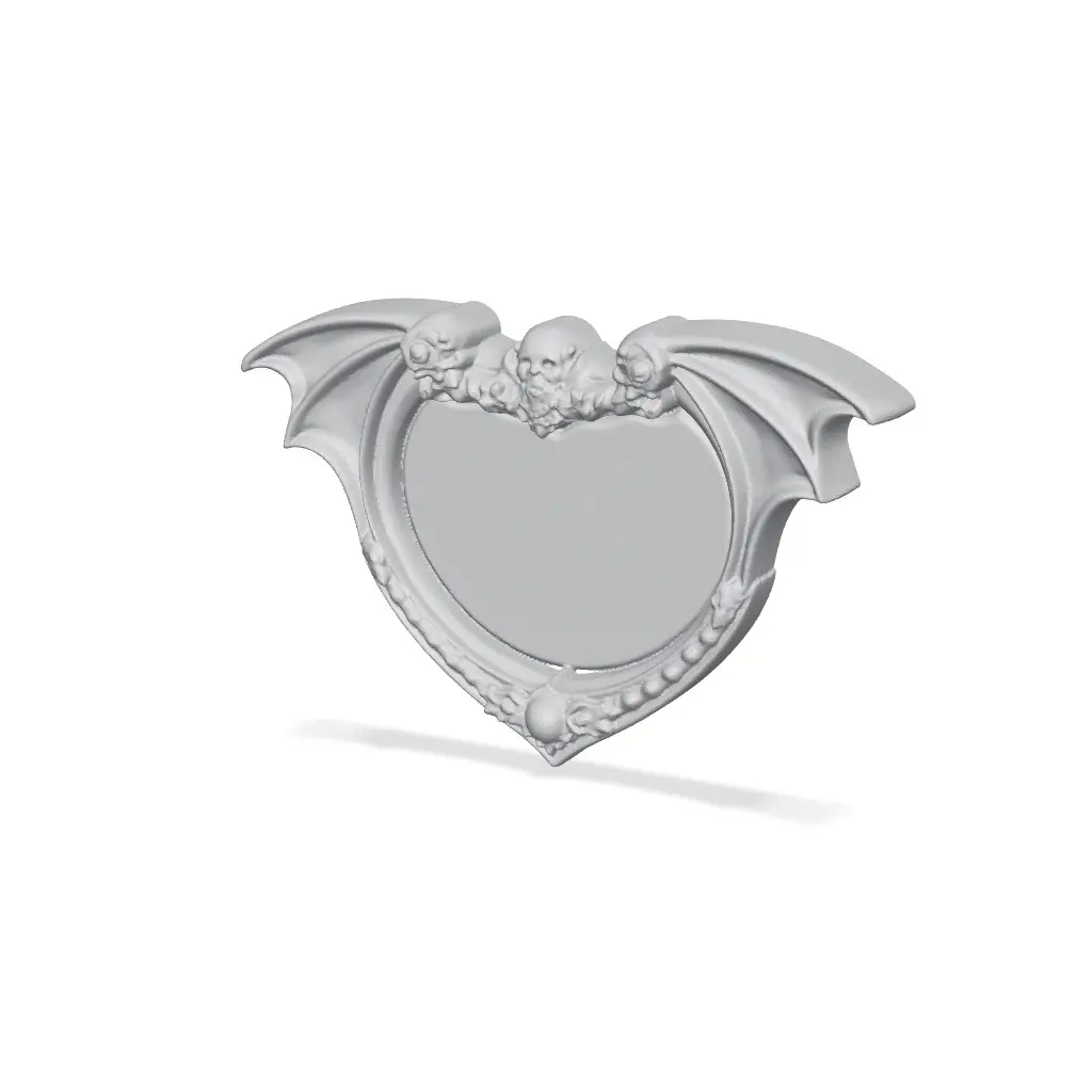 Gothic Bat Wing Heart Trinket Dish — modelo 3D