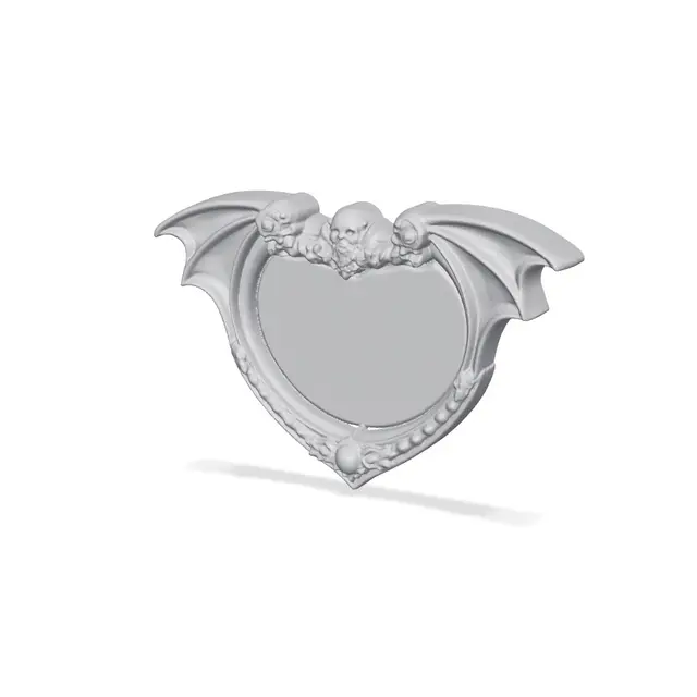 Gothic Bat Wing Heart Trinket Dish — modelo 3D