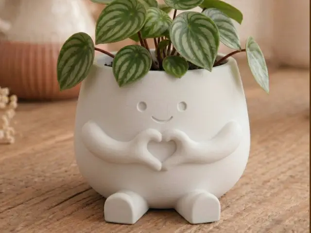 "Hearty" Pot - Cute Heart-Hands Decor — modelo 3D
