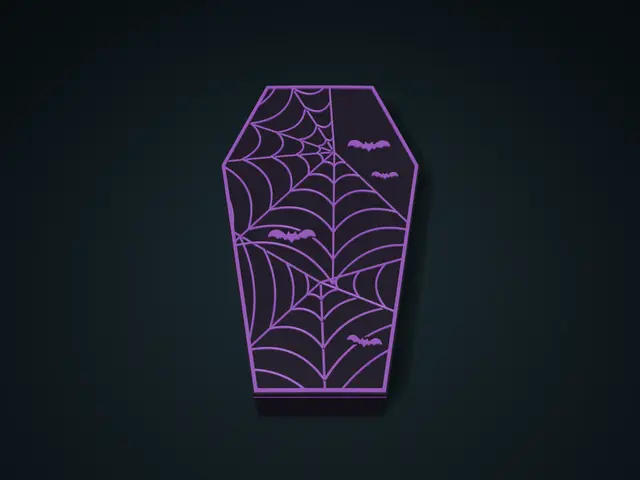 Spiderweb Coffin Jewelry Box with Arched Lid | Halloween — modelo 3D