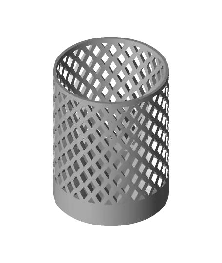 Cylinder Pencil Holder with Diamond Texture — modelo 3D