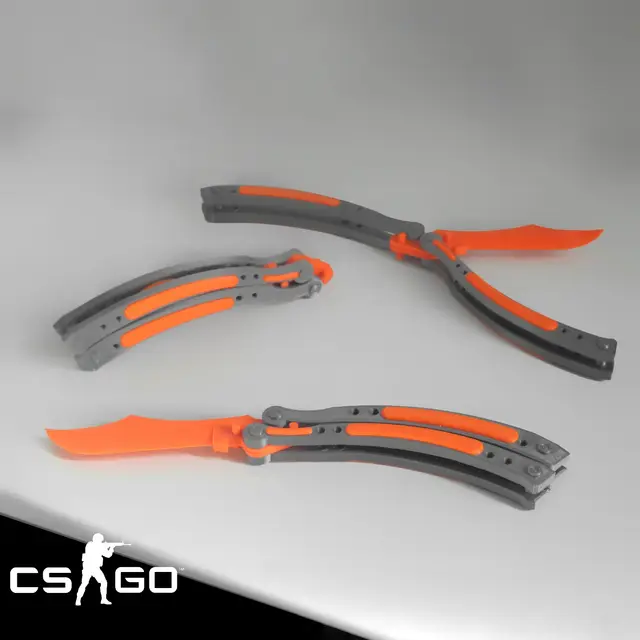 CS:GO Butterfly Knife (No Screws Needed) - Balisong trainer — modelo 3D