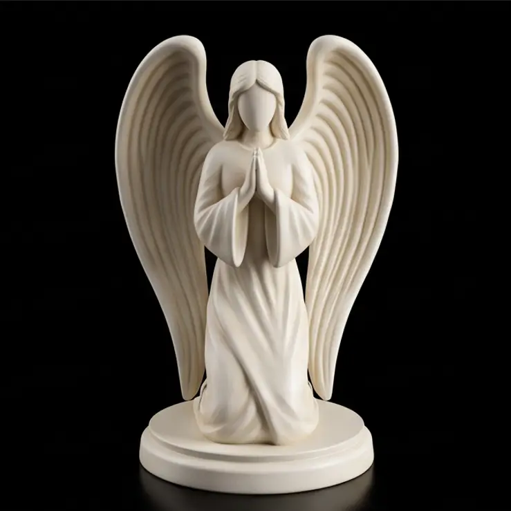 Kneeling Praying Angel Figurine | Guardian Angel Altar Decor STL — modelo 3D