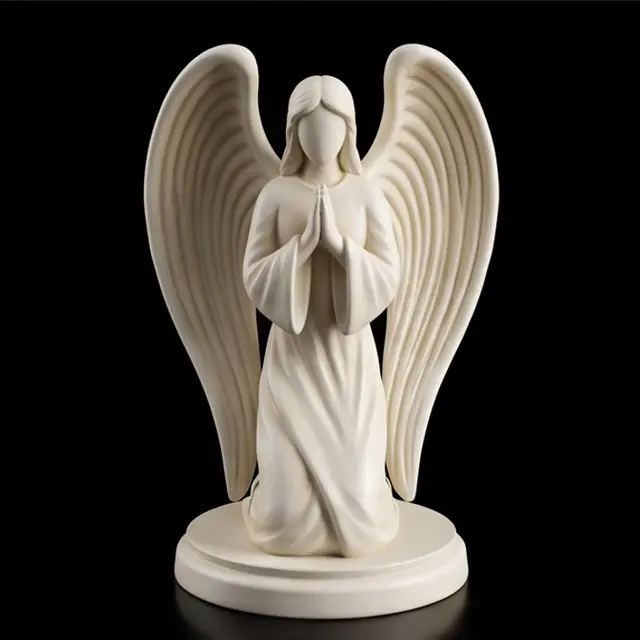 Kneeling Praying Angel Figurine | Guardian Angel Altar Decor STL — modelo 3D