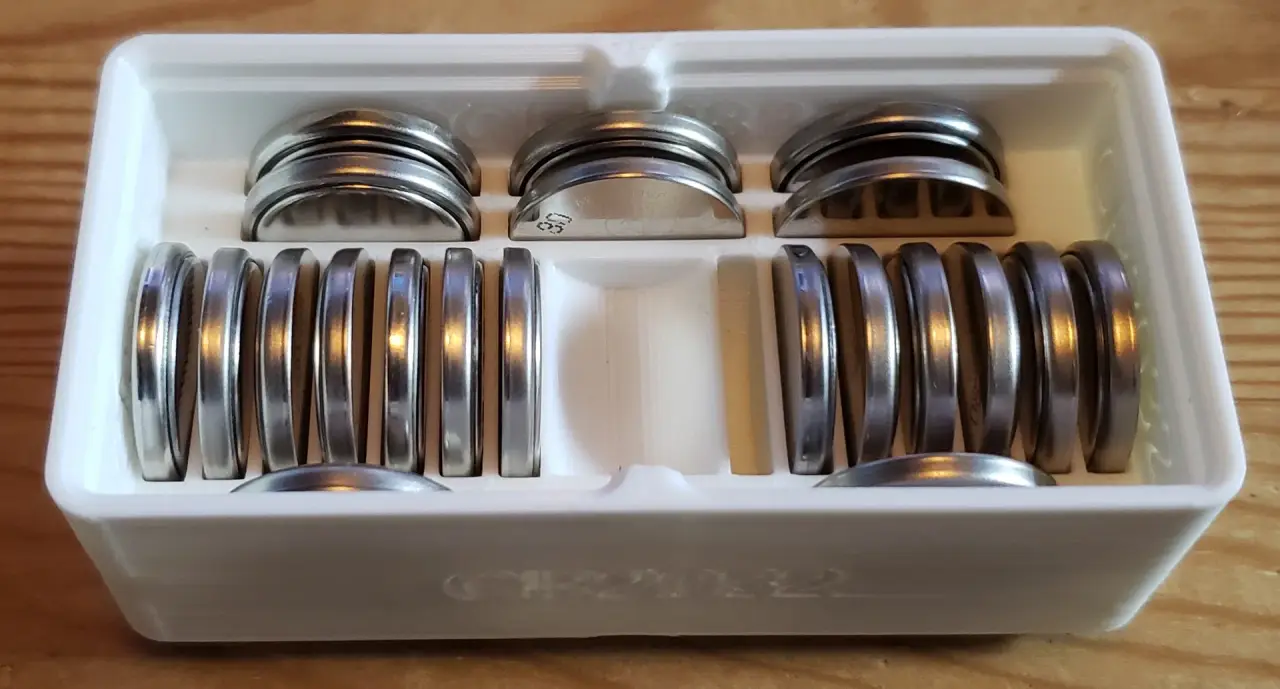 CRxxxx Button Cell Battery Holders (Gridfinity, Stackable, Labelled) — modelo 3D