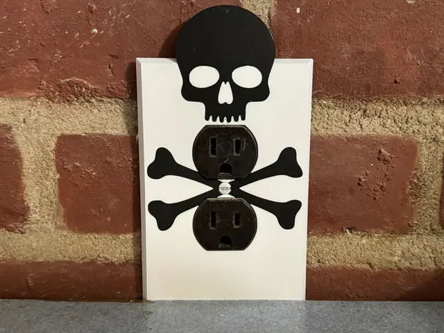Outlet Cover Skull Crossbones — modelo 3D