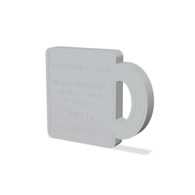 "Borrow a Cup" Office Dishwasher Sign | Coffee Mug Kitchen Signage — modelo 3D
