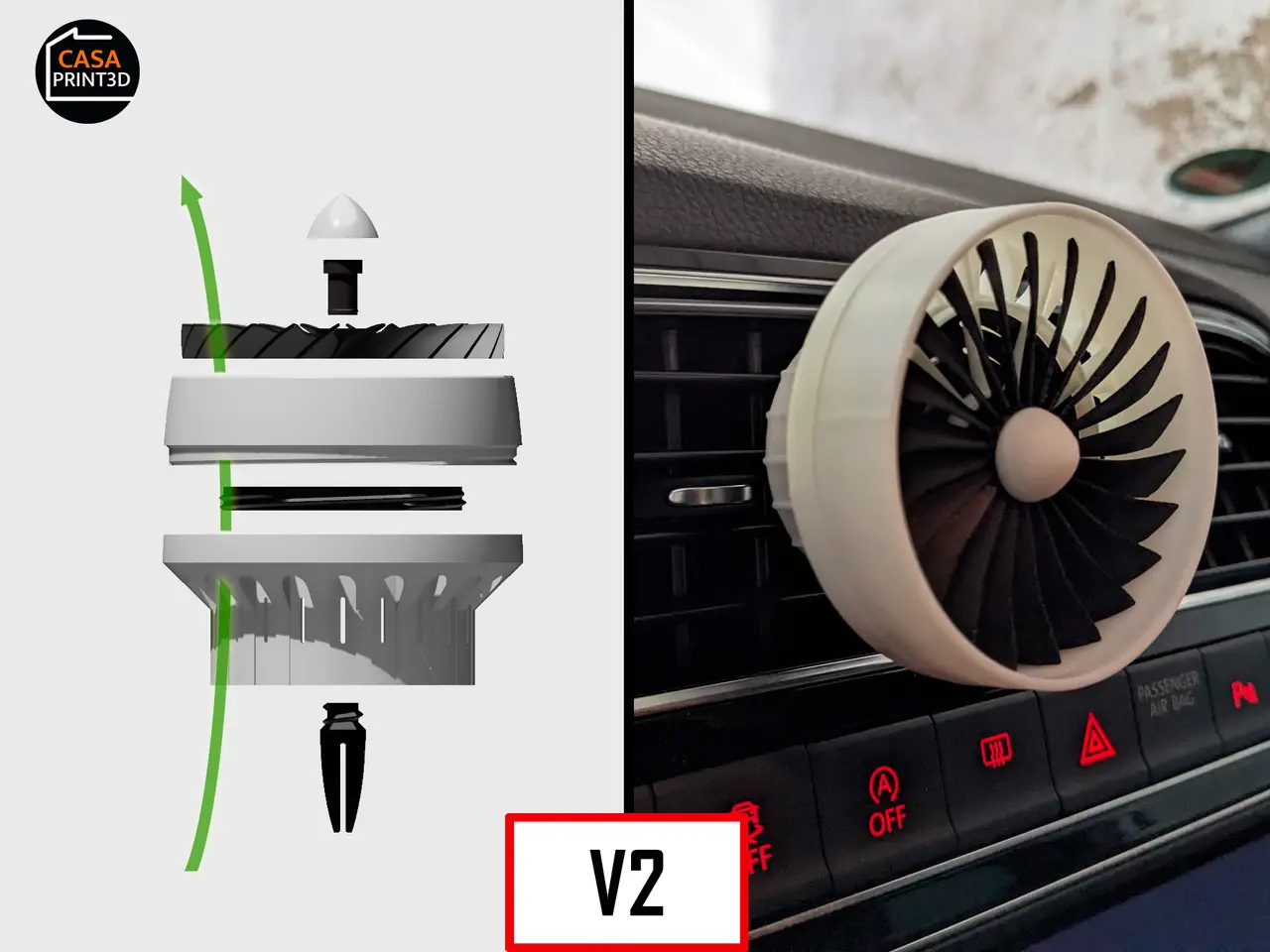 Turbofan aroma diffuser - Car vent mini Jet engine — modelo 3D