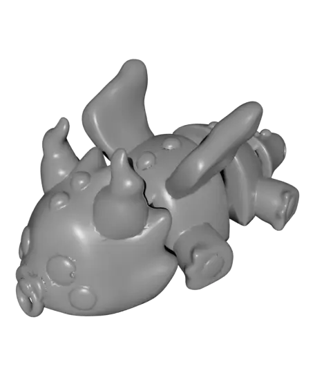 Flexi Baby Ghost Dragon Keychain (Single Color) — modelo 3D
