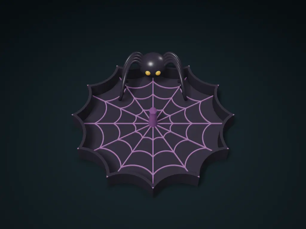Spiderweb Ring Tray with Raised Web and Ring Post — modelo 3D