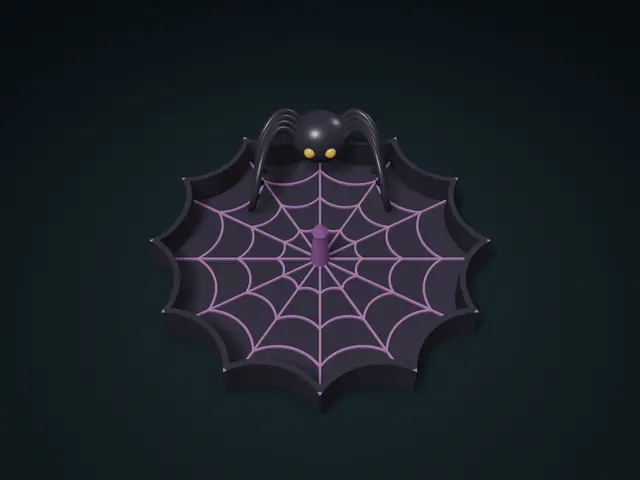 Spiderweb Ring Tray with Raised Web and Ring Post — modelo 3D